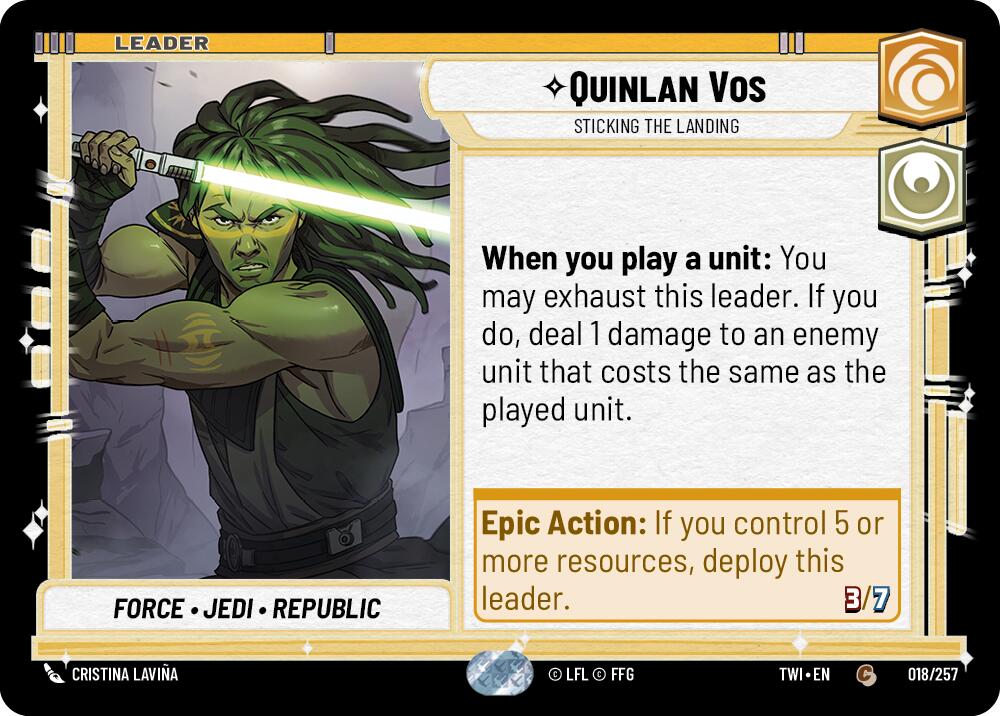 Quinlan Vos - Sticking the Landing (018/257) (018/257) [Twilight of the Republic] | Odin's Place