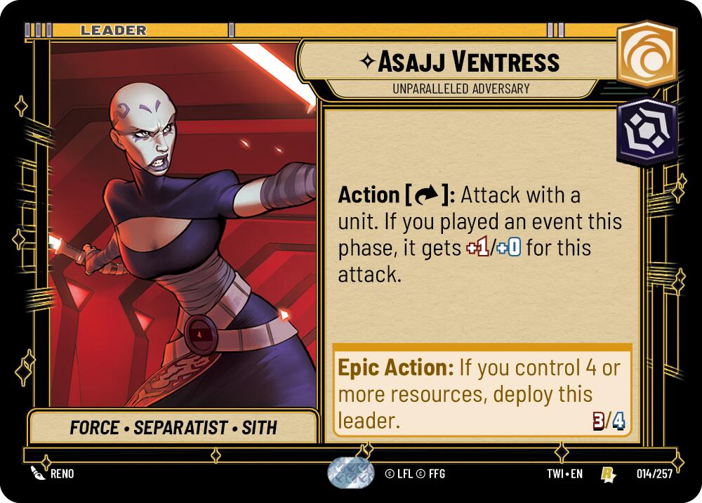 Asajj Ventress - Unparalleled Adversary (014/257) (014/257) [Twilight of the Republic] | Dragon's Lair Comics and Fantasy Houston TX