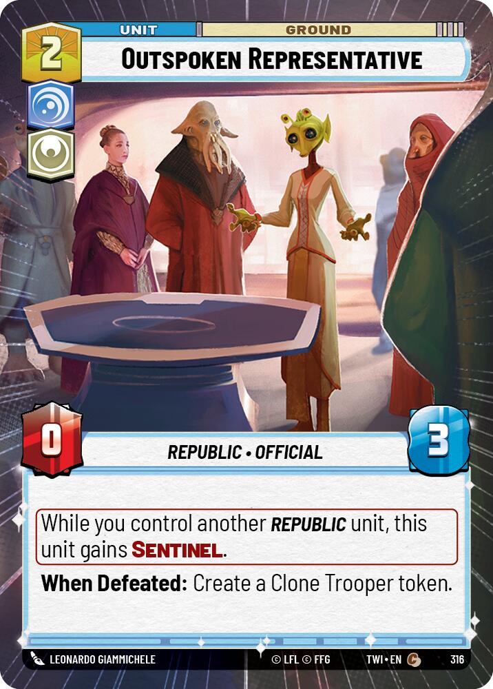 Outspoken Representative (316) (Hyperspace) (316) [Twilight of the Republic] | Odin's Place