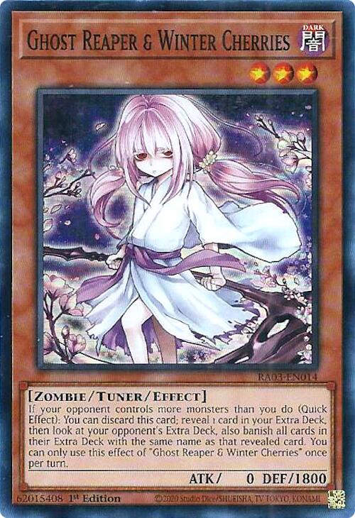 Ghost Reaper & Winter Cherries (Alternate Art) [RA03-EN014] Super Rare | Dragon's Lair Comics and Fantasy Houston TX