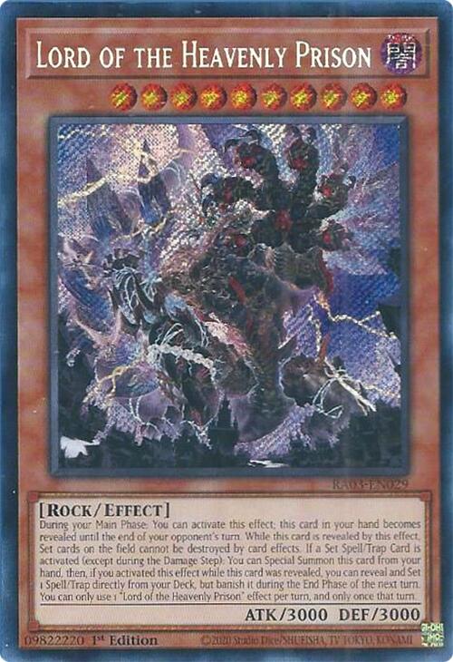 Lord of the Heavenly Prison (Secret Rare) [RA03-EN029] Secret Rare | Dragon's Lair Comics and Fantasy Houston TX