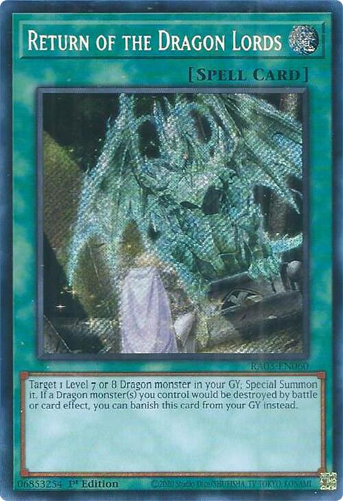 Return of the Dragon Lords (Secret Rare) [RA03-EN060] Secret Rare | Dragon's Lair Comics and Fantasy Houston TX