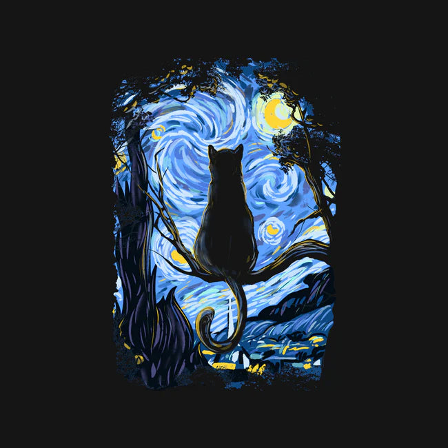 T-Shirt: Cat Starry Night | Dragon's Lair Comics and Fantasy Houston TX