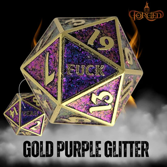 Forged Gaming: F*ck Yeah D20 Metal RPG Dice | Odin's Place
