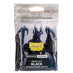 Dragon Shield Sleeves: Perfect Fit Standard- Thick Inner Sleeves- Black | Odin's Place