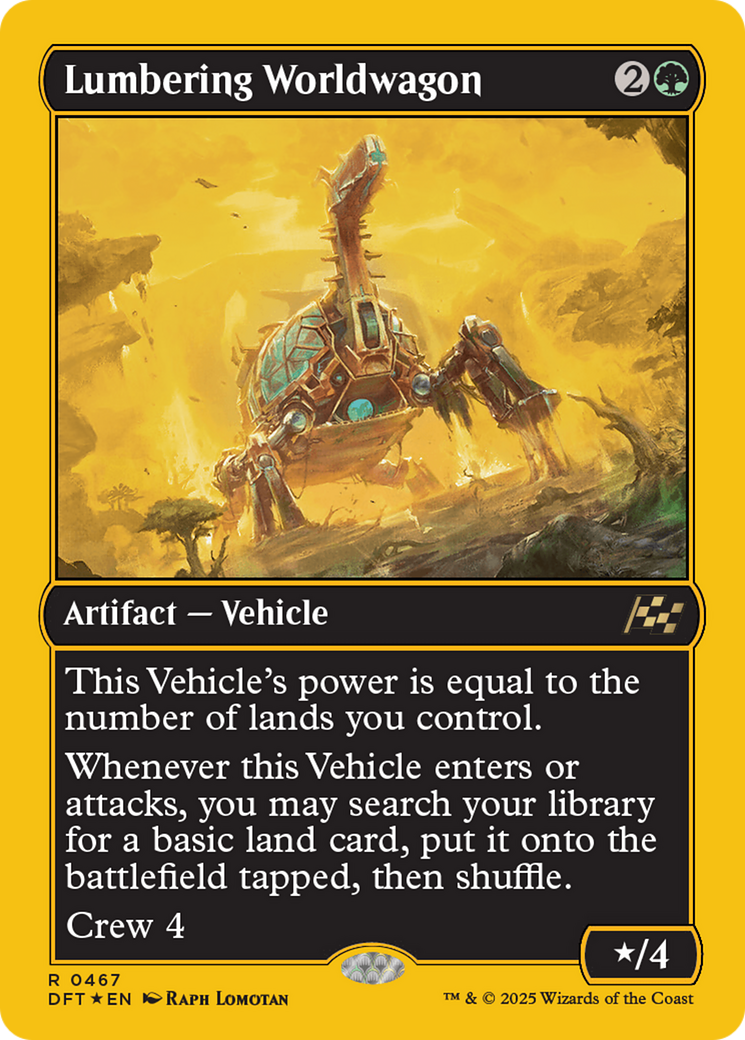 Lumbering Worldwagon (First-Place Foil) [Aetherdrift] | Dragon's Lair Comics and Fantasy Houston TX