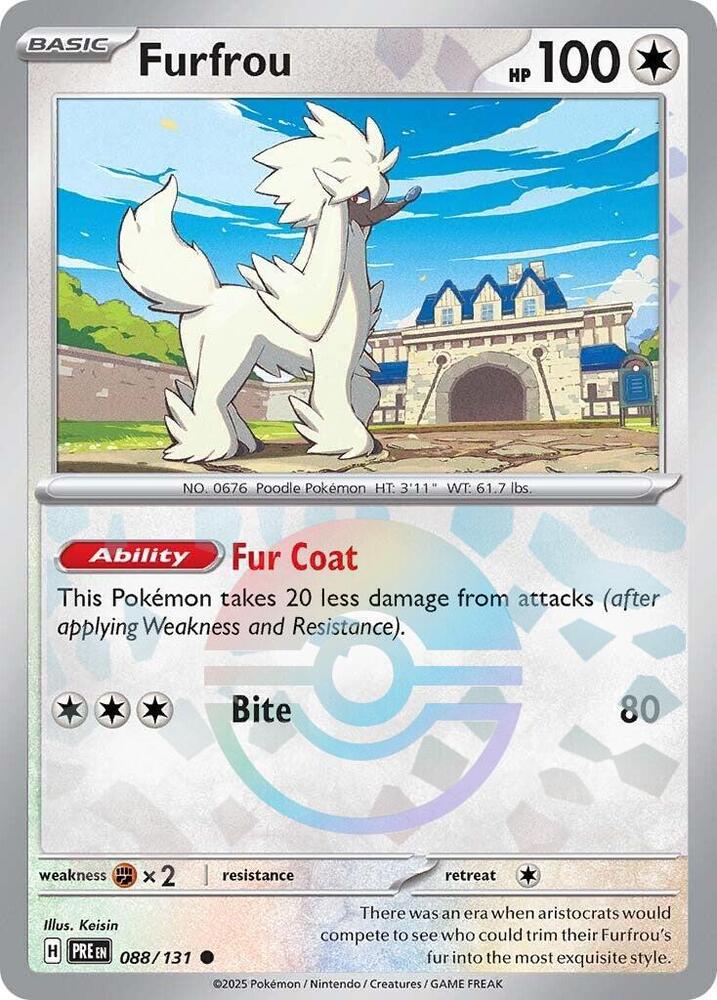 Furfrou (088/131) (Poke Ball Pattern) [Scarlet & Violet: Prismatic Evolutions] | Dragon's Lair Comics and Fantasy Houston TX