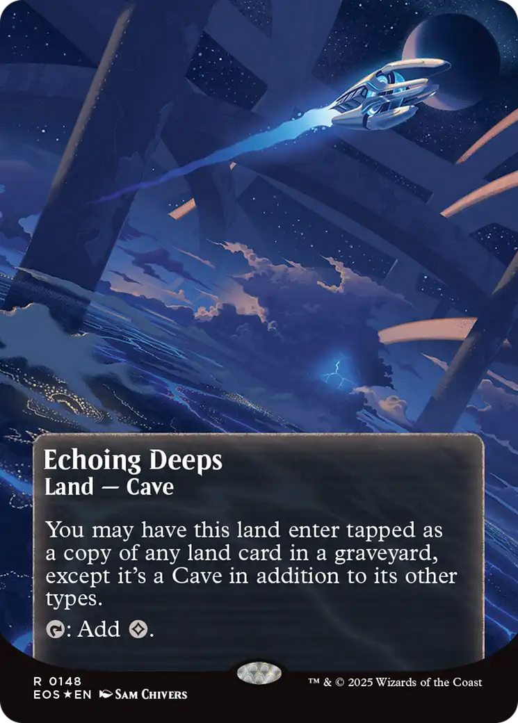Echoing Deeps (0148) (Borderless) (Galaxy Foil) [Edge of Eternities: Stellar Sights] | Dragon's Lair Comics and Fantasy Houston TX