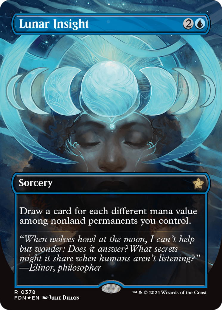 Lunar Insight (Borderless) (Mana Foil) [Foundations] | Dragon's Lair Comics and Fantasy Houston TX