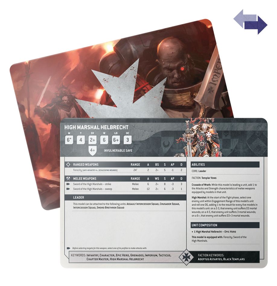 Warhammer 40k: Black Templars Datacards | Dragon's Lair Comics and Fantasy Houston TX