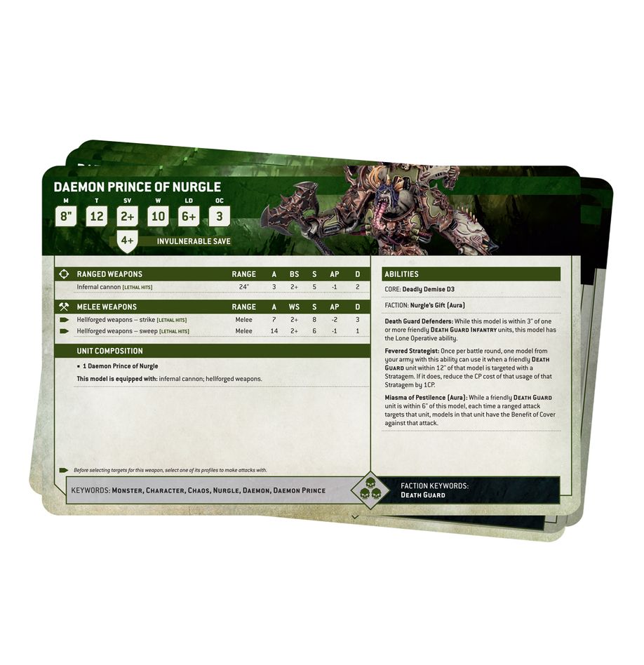 Warhammer 40k: Death Guard Datasheet Cards | Dragon's Lair Comics and Fantasy Houston TX