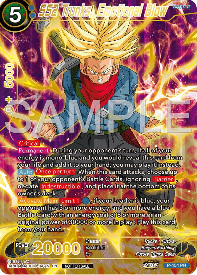 SS2 Trunks, Emotional Blow (Championship 2024 Finals Pack) (Gold Stamped) (P-454) [Tournament Promotion Cards] | Dragon's Lair Comics and Fantasy Houston TX