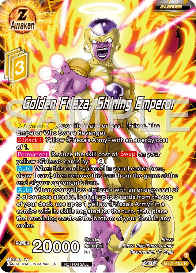 Golden Frieza, Shining Emperor (Championship 2024 Finals Zenkai Pack) (BT21-102) [Tournament Promotion Cards] | Dragon's Lair Comics and Fantasy Houston TX