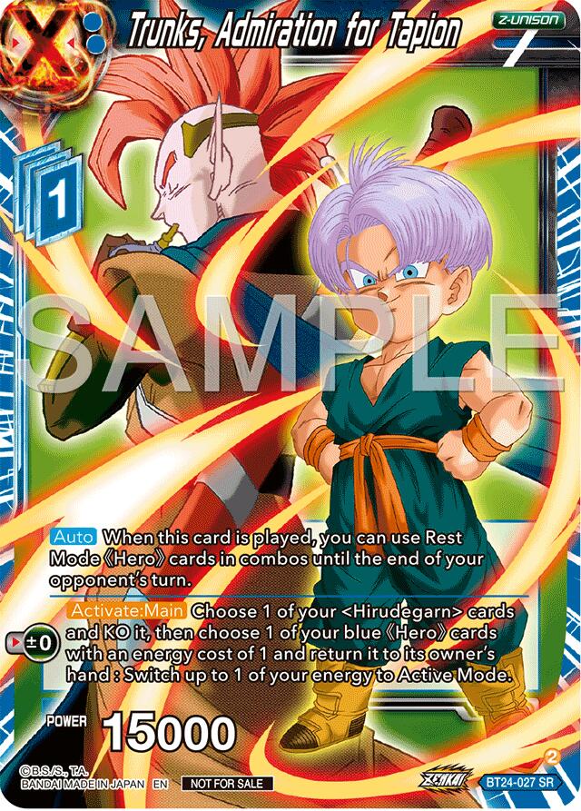Trunks, Admiration for Tapion (Championship 2024 Finals Zenkai Pack) (BT24-027) [Tournament Promotion Cards] | Dragon's Lair Comics and Fantasy Houston TX