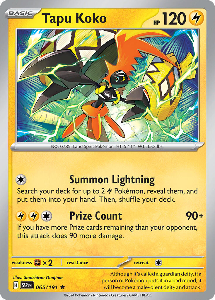 Tapu Koko (065/191) (Theme Deck Exclusive) [Scarlet & Violet: Surging Sparks] | Dragon's Lair Comics and Fantasy Houston TX