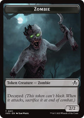 Zombie (0011) // Zombie (0012) Double-Sided Token [Innistrad Remastered Tokens] | Dragon's Lair Comics and Fantasy Houston TX