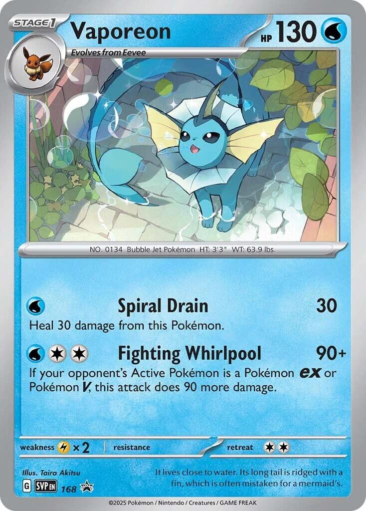 Vaporeon (SVP168) [Scarlet & Violet: Black Star Promos] | Dragon's Lair Comics and Fantasy Houston TX