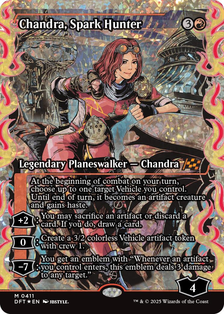 Chandra, Spark Hunter (Showcase Fracture Foil) (Japanese) [Aetherdrift] | Dragon's Lair Comics and Fantasy Houston TX