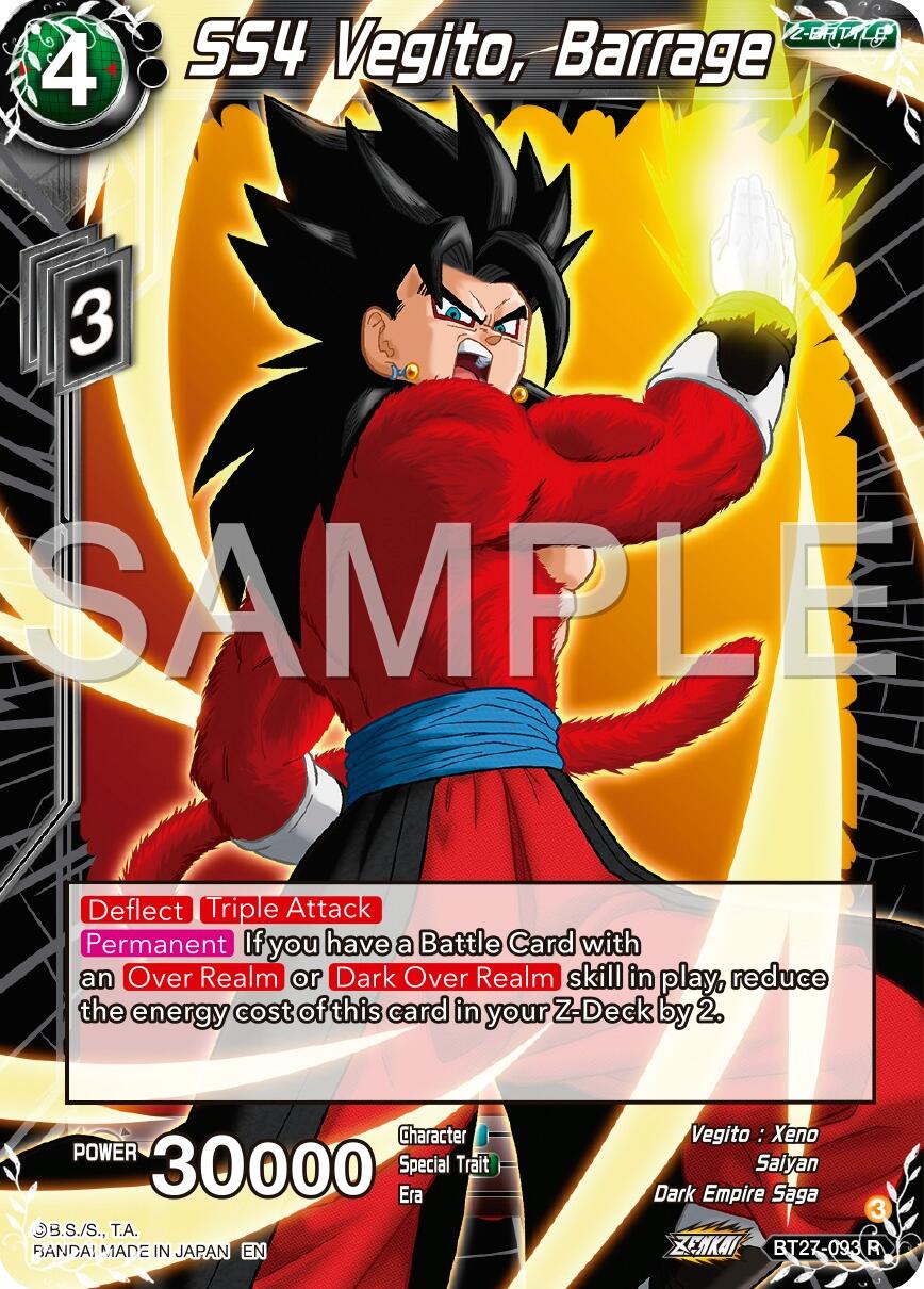 SS4 Vegito, Barrage (BT27-093) [History of Z] | Dragon's Lair Comics and Fantasy Houston TX