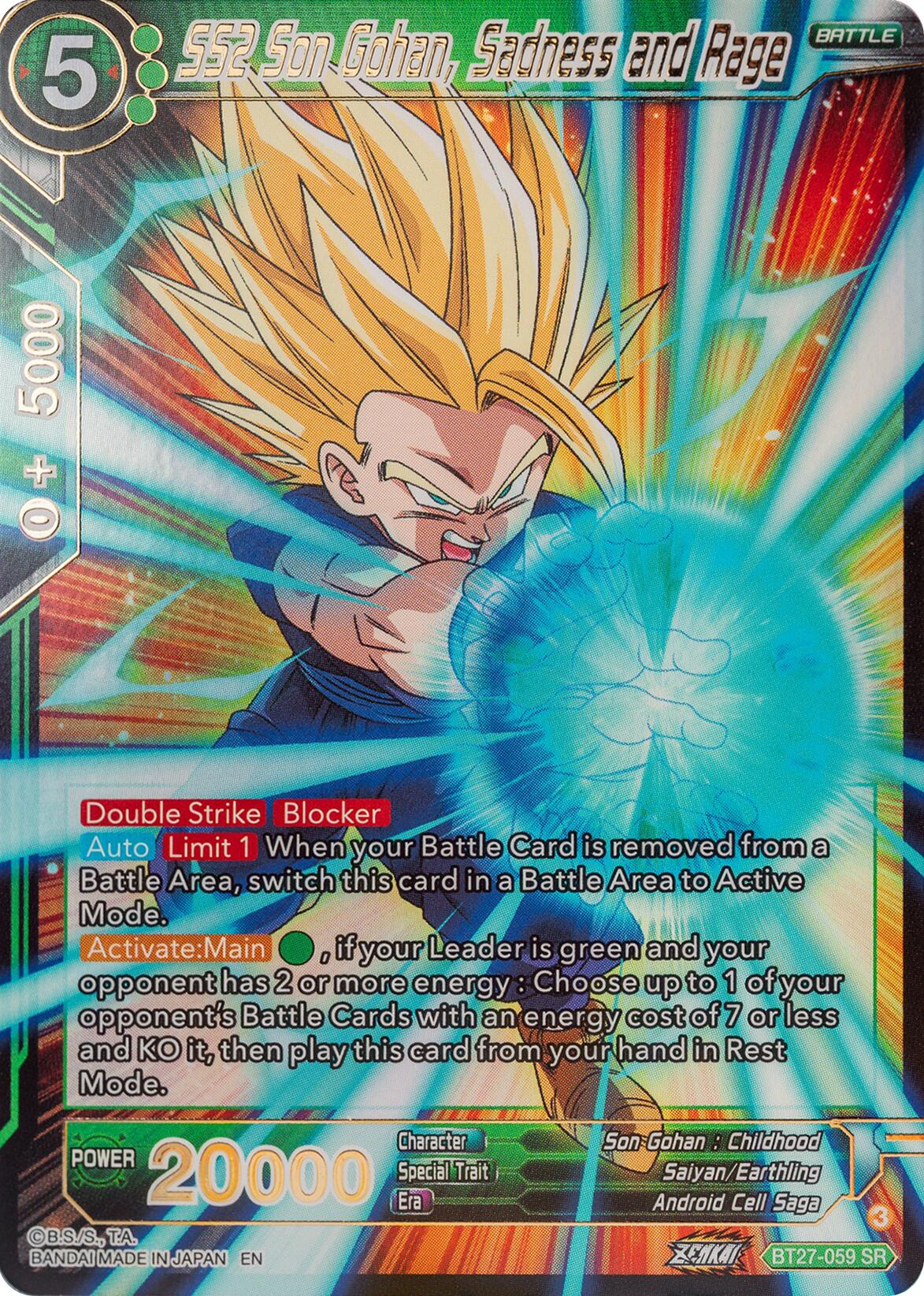 SS2 Son Gohan, Sadness and Rage (BT27-059) [History of Z] | Dragon's Lair Comics and Fantasy Houston TX