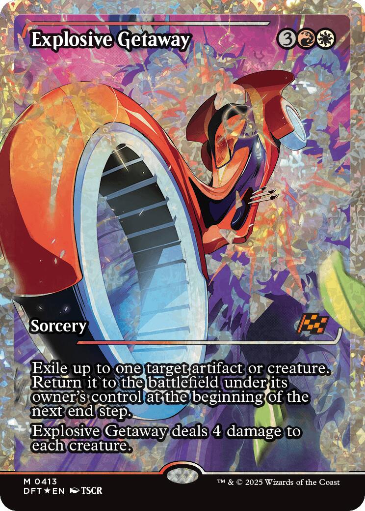 Explosive Getaway (Showcase Fracture Foil) (Japanese) [Aetherdrift] | Dragon's Lair Comics and Fantasy Houston TX