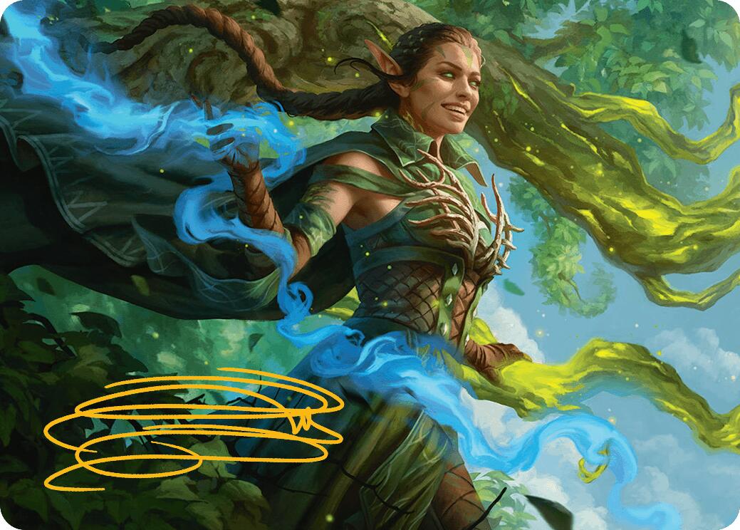 Nissa, Worldsoul Speaker Art Card (Gold-Stamped Signature) [Aetherdrift Art Series] | Dragon's Lair Comics and Fantasy Houston TX