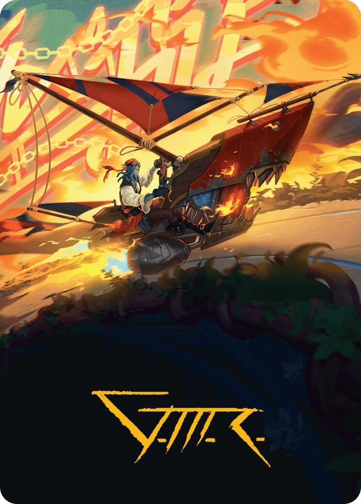 Boosted Sloop Art Card (Gold-Stamped Signature) [Aetherdrift Art Series] | Dragon's Lair Comics and Fantasy Houston TX