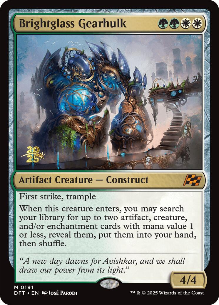 Brightglass Gearhulk [Aetherdrift Prerelease Promos] | Dragon's Lair Comics and Fantasy Houston TX