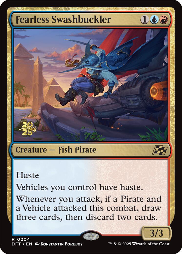 Fearless Swashbuckler [Aetherdrift Prerelease Promos] | Dragon's Lair Comics and Fantasy Houston TX