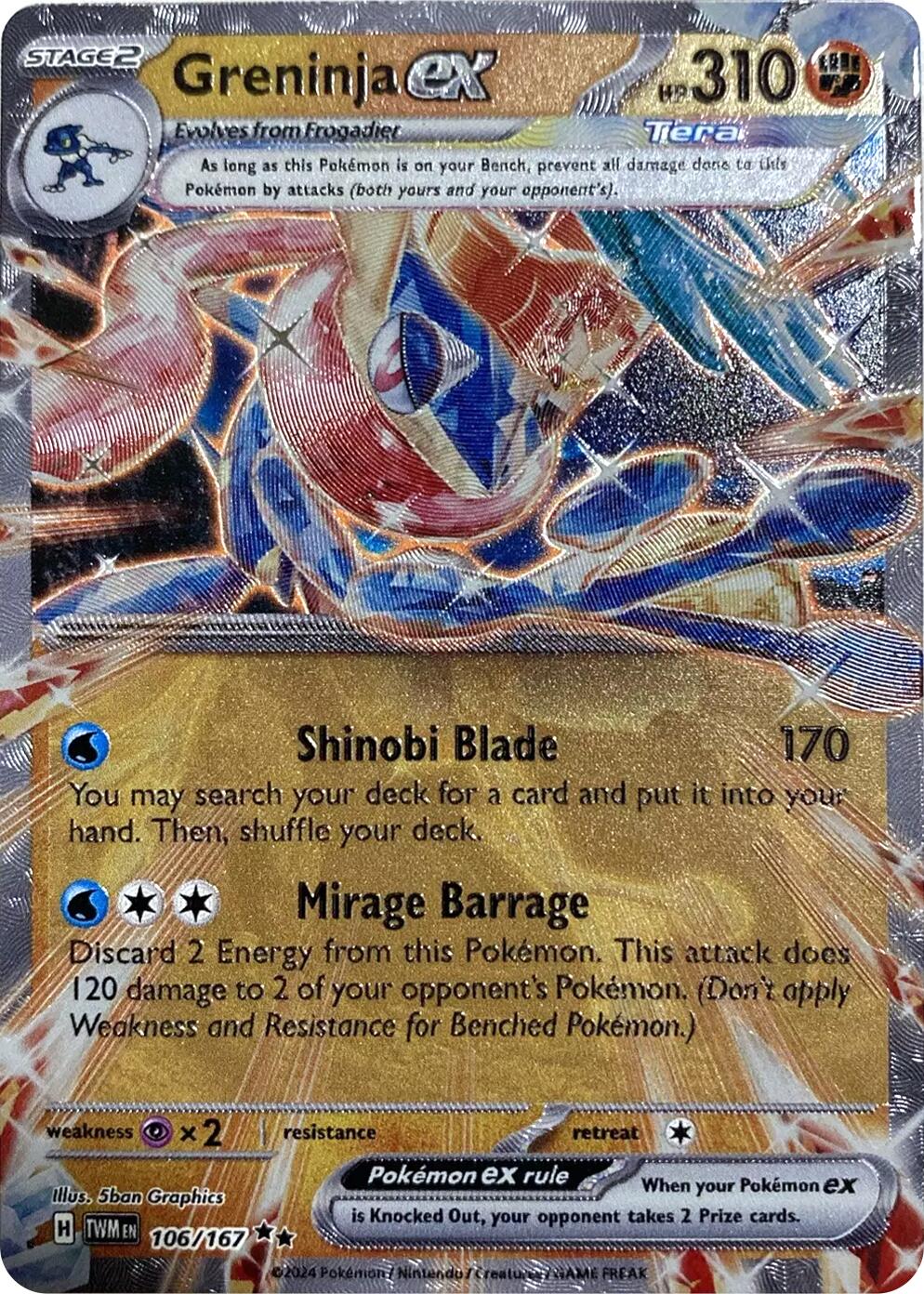 Greninja ex (106/167) (GameStop Metal Card) [Miscellaneous Cards] | Dragon's Lair Comics and Fantasy Houston TX