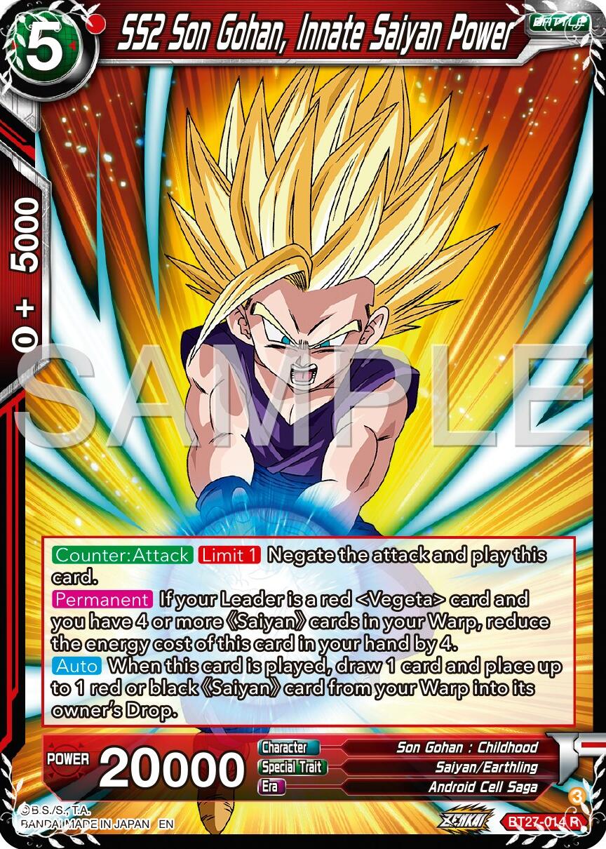 SS2 Son Gohan, Innate Saiyan Power (BT27-014) [History of Z] | Dragon's Lair Comics and Fantasy Houston TX