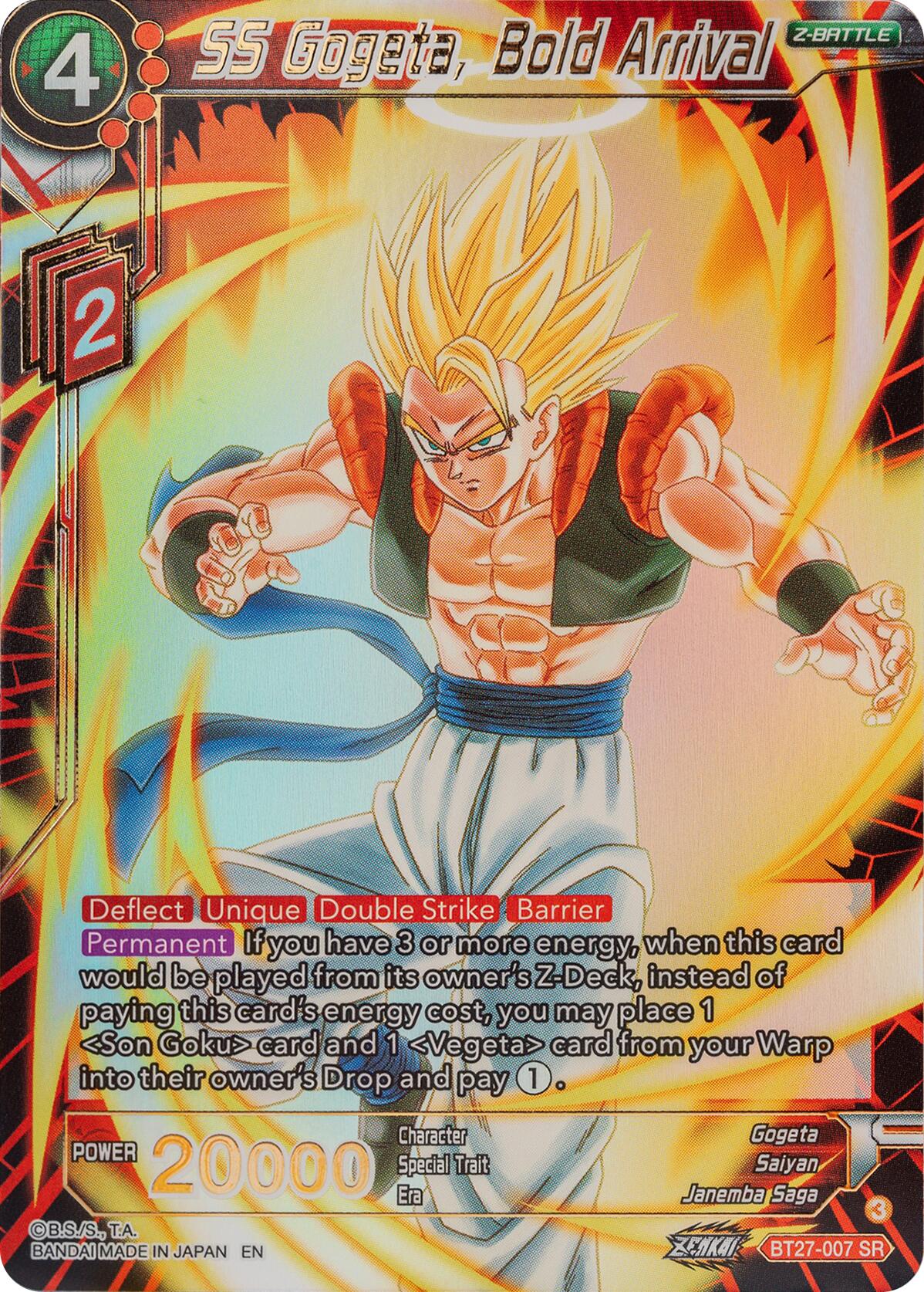 SS Gogeta, Bold Arrival (BT27-007) [History of Z] | Dragon's Lair Comics and Fantasy Houston TX