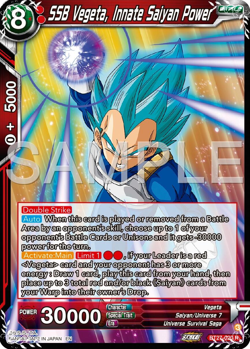 SSB Vegeta, Innate Saiyan Power (BT27-020) [History of Z] | Dragon's Lair Comics and Fantasy Houston TX
