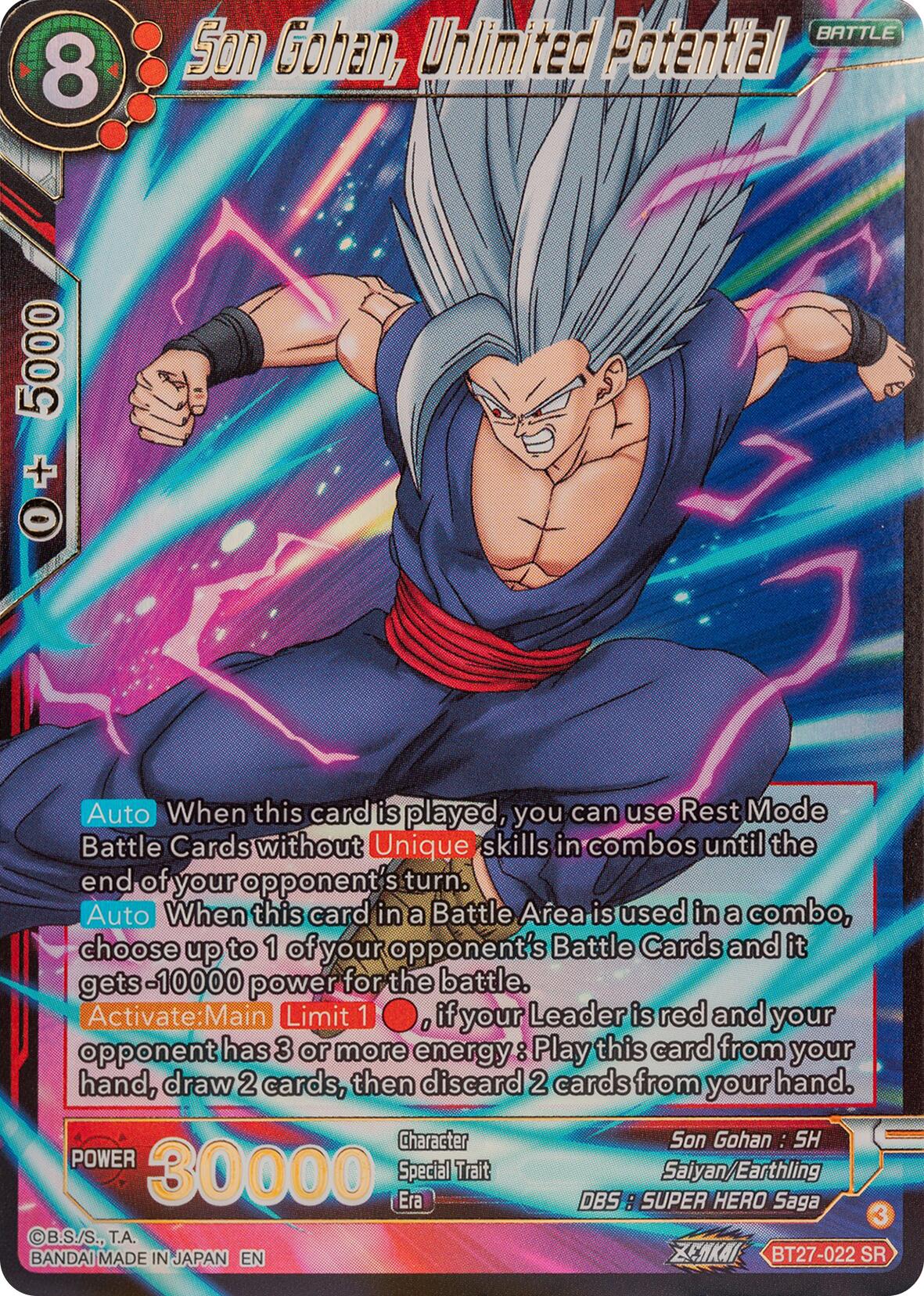 Son Gohan, Unlimited Potential (BT27-022) [History of Z] | Dragon's Lair Comics and Fantasy Houston TX