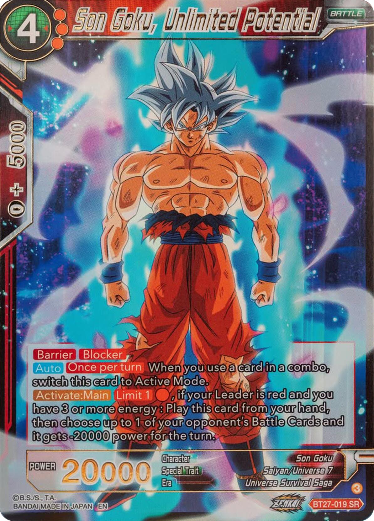 Son Goku, Unlimited Potential (BT27-019) [History of Z] | Dragon's Lair Comics and Fantasy Houston TX