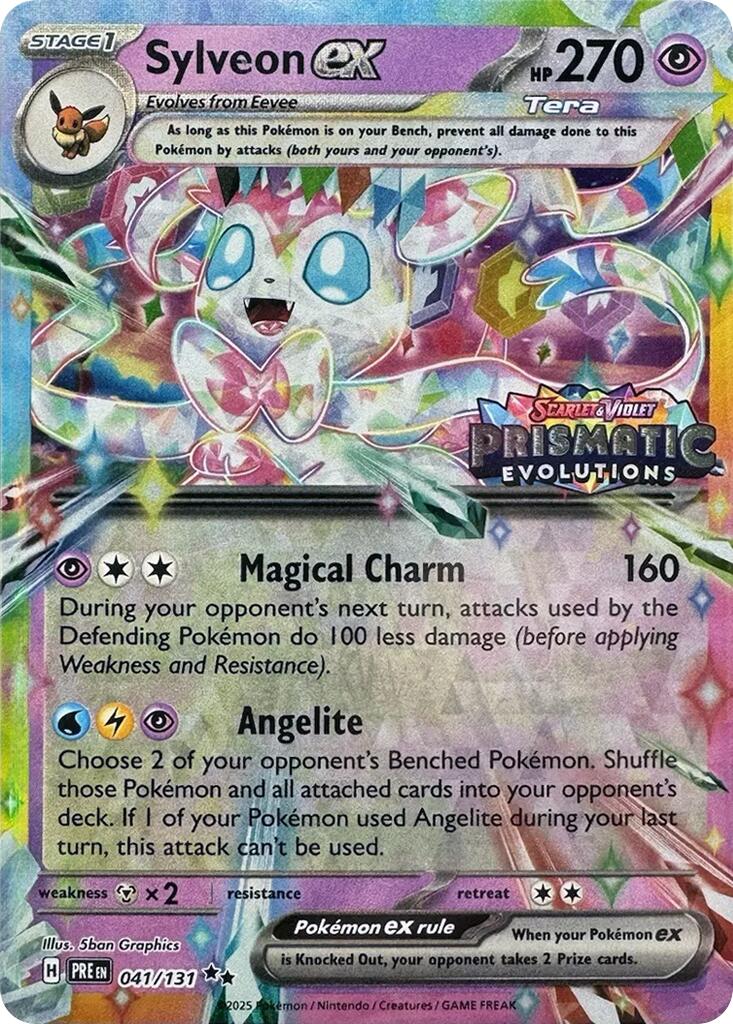 Sylveon ex (041/131) (Prismatic Evolutions Stamp) [Scarlet & Violet: Prismatic Evolutions] | Dragon's Lair Comics and Fantasy Houston TX
