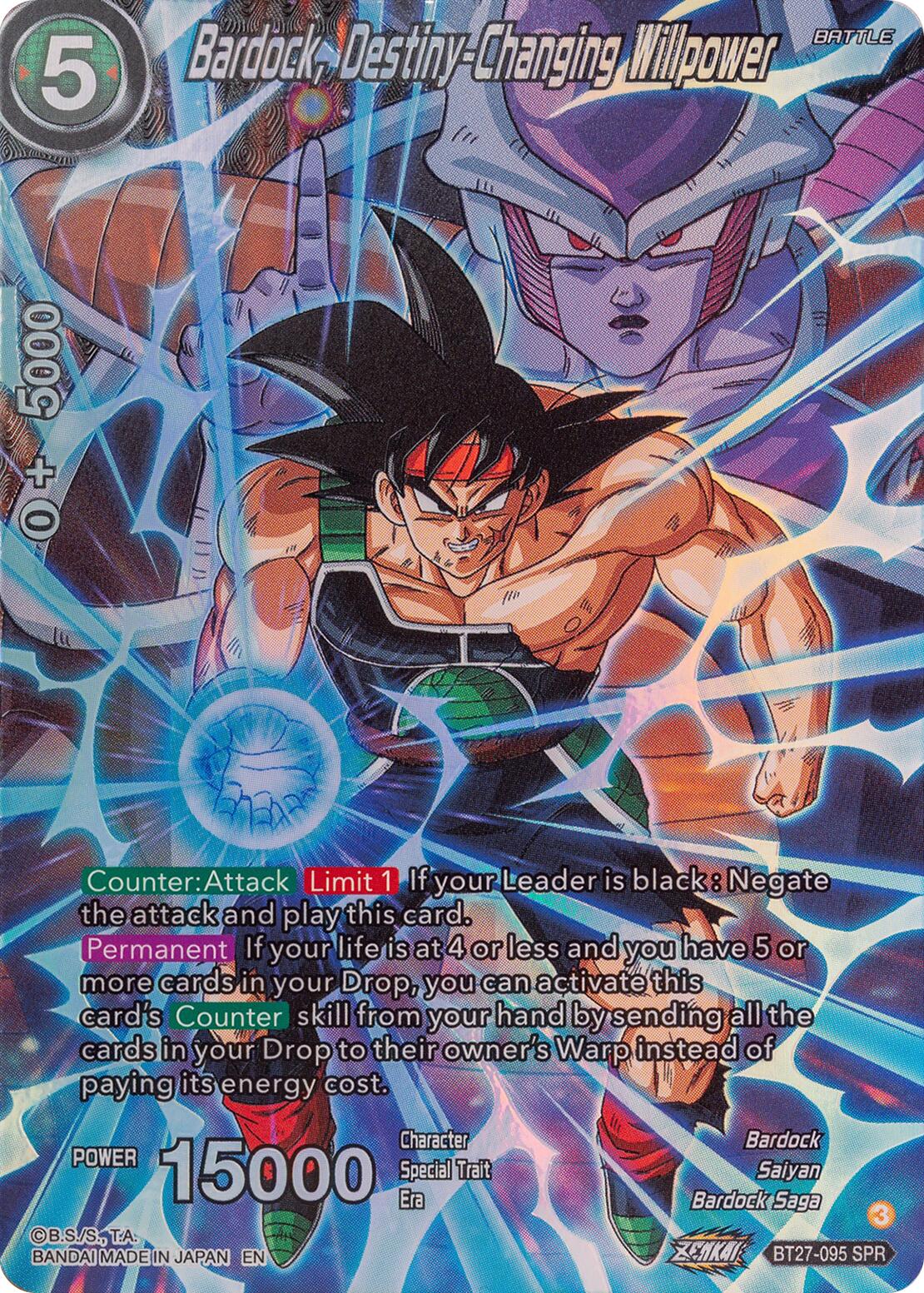 Bardock, Destiny-Changing Willpower (SPR) (BT27-095) [History of Z] | Dragon's Lair Comics and Fantasy Houston TX