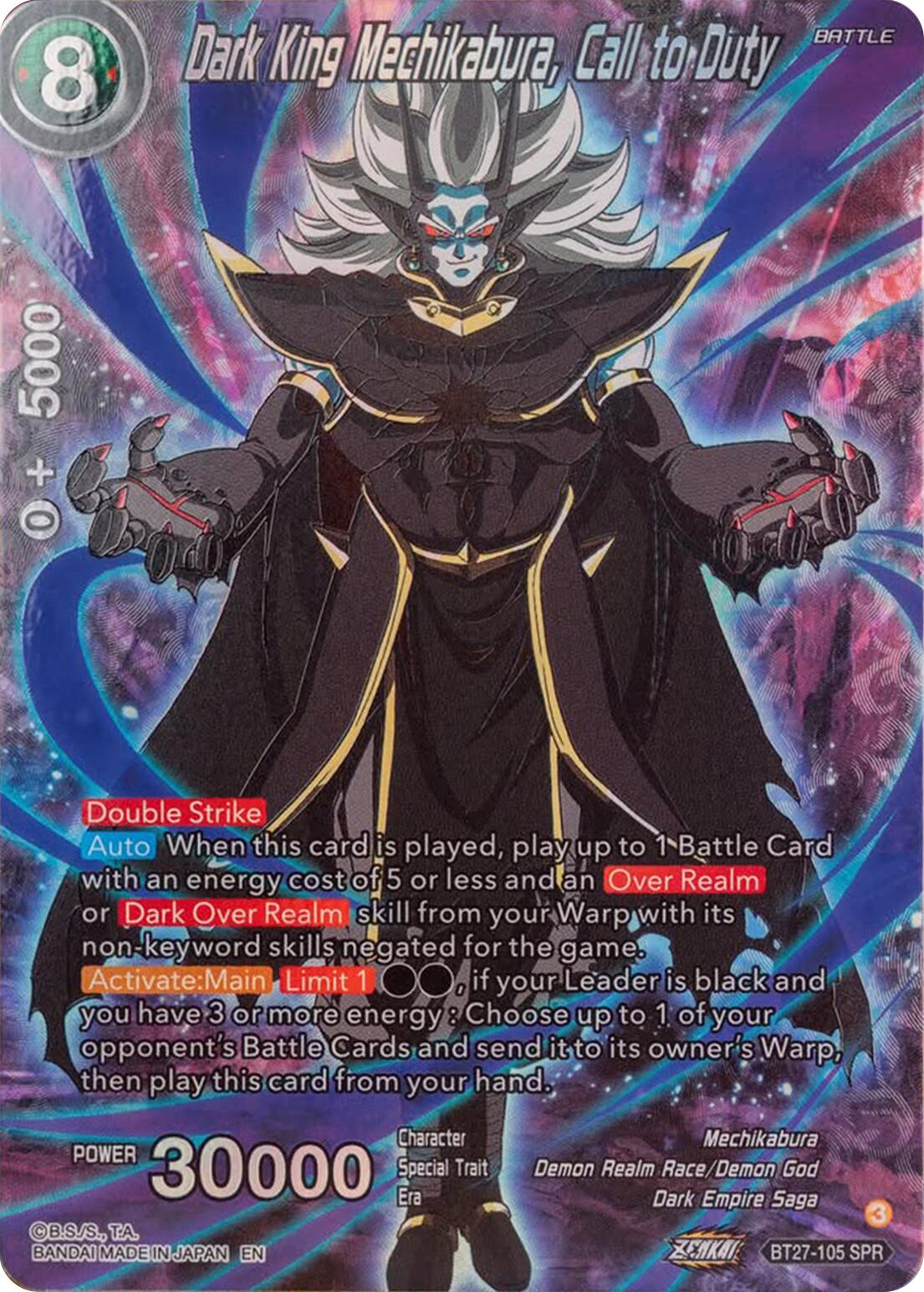 Dark King Mechikabura, Call to Duty (SPR) (BT27-105) [History of Z] | Dragon's Lair Comics and Fantasy Houston TX
