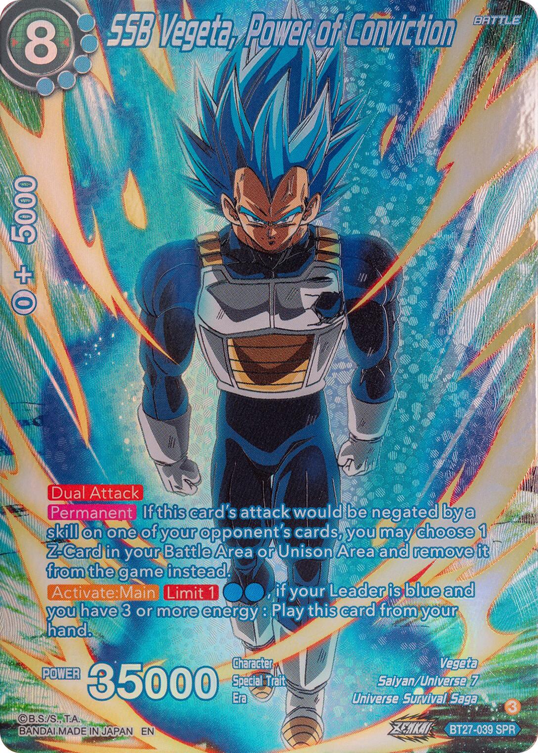 SSB Vegeta, Power of Conviction (SPR) (BT27-039) [History of Z] | Dragon's Lair Comics and Fantasy Houston TX