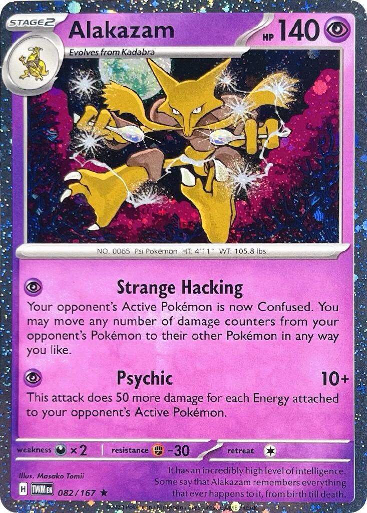 Alakazam (082/167) (Cosmos Holo) [Scarlet & Violet: Twilight Masquerade] | Dragon's Lair Comics and Fantasy Houston TX