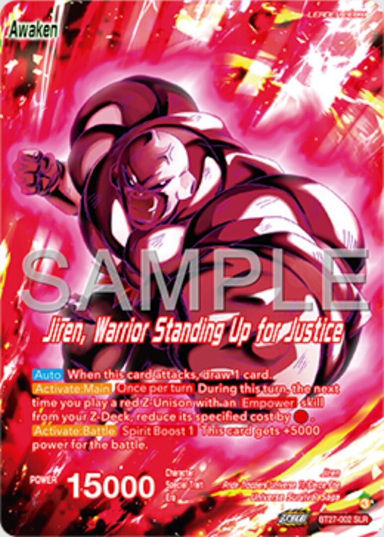 Jiren // Jiren, Warrior Standing Up for Justice (SLR) (BT27-002) [History of Z] | Dragon's Lair Comics and Fantasy Houston TX