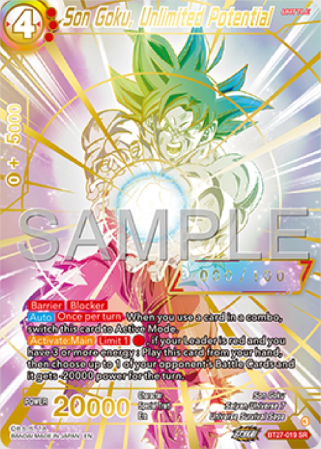 Son Goku, Unlimited Potential (Serial Numbered) (BT27-019) [History of Z] | Dragon's Lair Comics and Fantasy Houston TX