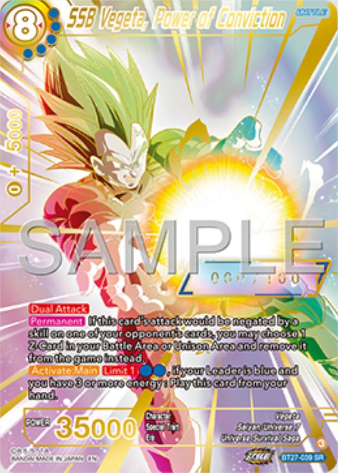 SSB Vegeta, Power of Conviction (Serial Numbered) (BT27-039) [History of Z] | Dragon's Lair Comics and Fantasy Houston TX