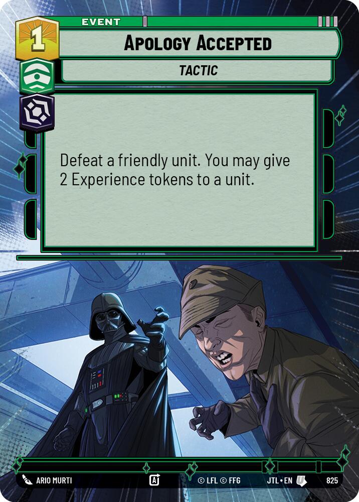 Apology Accepted (825) (Hyperspace Foil) (825) [Jump to Lightspeed] | Dragon's Lair Comics and Fantasy Houston TX