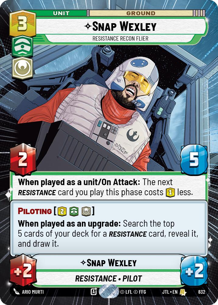 Snap Wexley - Resistance Recon Flier (832) (Hyperspace Foil) (832) [Jump to Lightspeed] | Odin's Place
