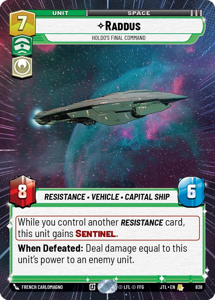 Raddus - Holdo's Final Command (838) (Hyperspace Foil) (838) [Jump to Lightspeed] | Odin's Place