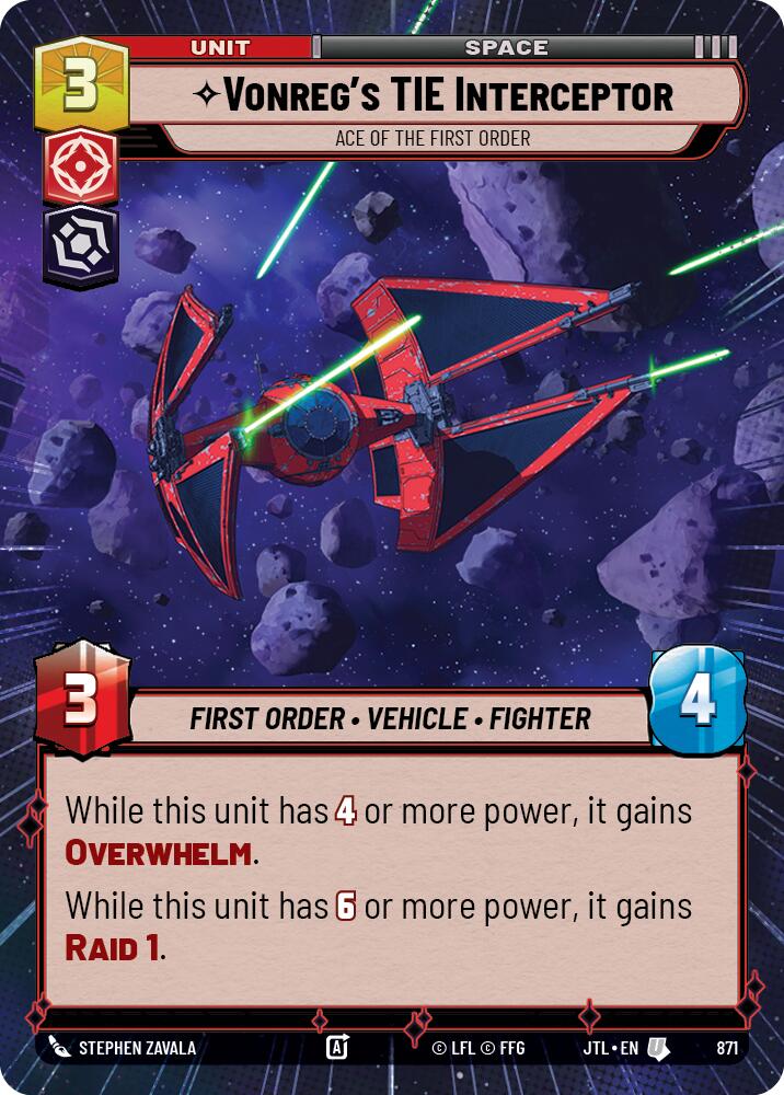 Vonreg's TIE Interceptor - Ace of the First Order (871) (Hyperspace Foil) (871) [Jump to Lightspeed] | Odin's Place