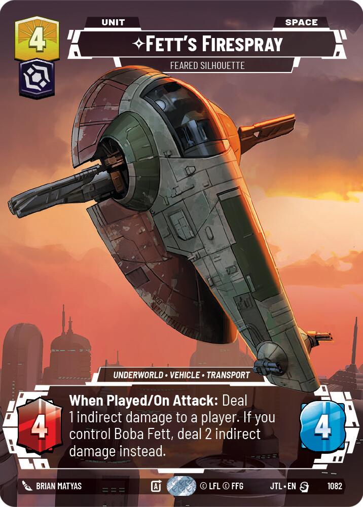 Fett's Firespray - Feared Silhouette (1082) (Prestige Foil) (1082) [Jump to Lightspeed] | Odin's Place