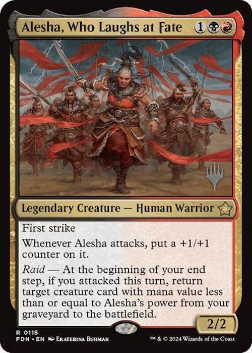 Alesha, Who Laughs at Fate (Promo Pack) [Foundations Promos] | Dragon's Lair Comics and Fantasy Houston TX