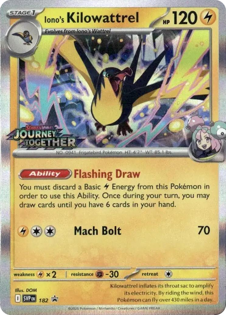 Iono's Kilowattrel (Prerelease) [Scarlet & Violet: Black Star Promos] | Dragon's Lair Comics and Fantasy Houston TX